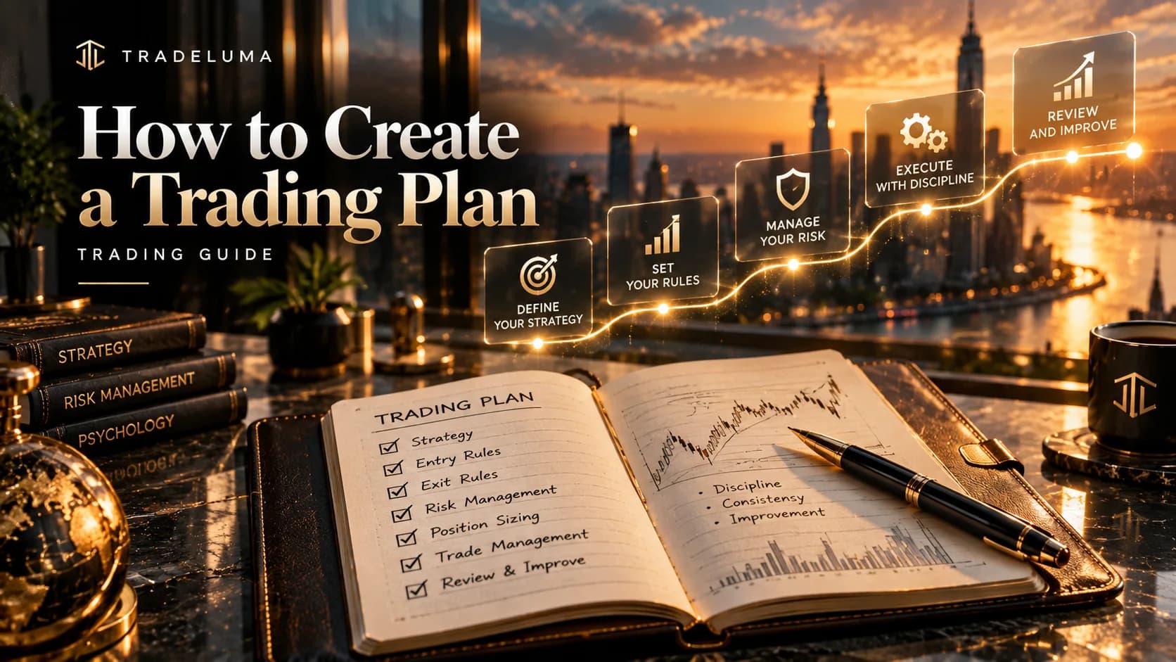 How to Create a Trading Plan: Rules, Risk and Process — Build clear rules for setups, risk, execution, and review before the market opens.