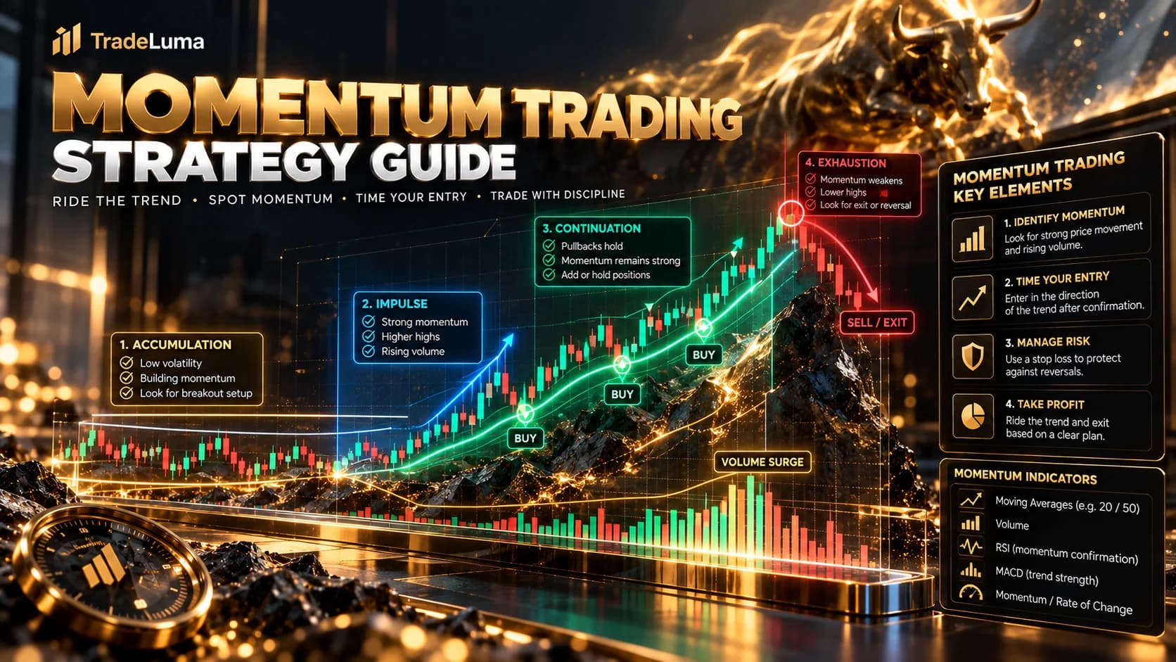 Momentum Trading Strategy: How to Identify Strong Price Moves — Identify price expansion, acceleration, continuation, and exhaustion risk.