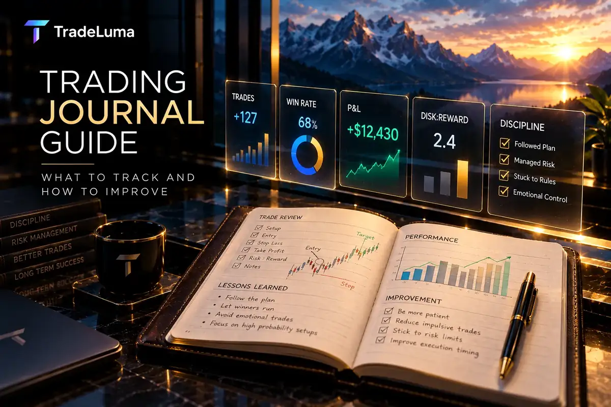 Trading Journal Guide: What to Track and How to Improve — Turn trade history into evidence about setups, risk, execution, and discipline.