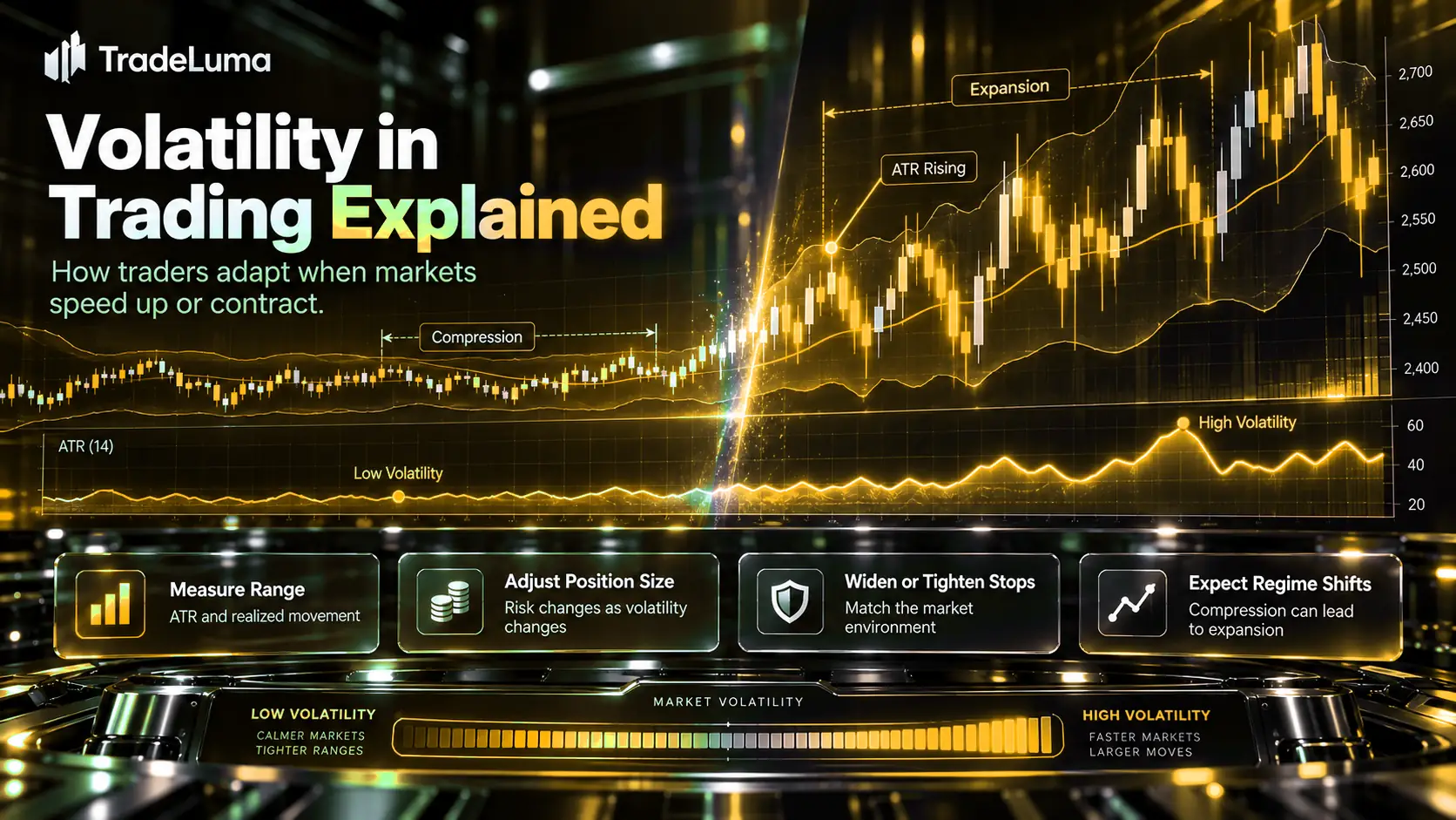 Volatility in Trading Explained: How to Adapt When Markets Speed Up — Adapt stops, sizing, targets, and execution to changing market speed.