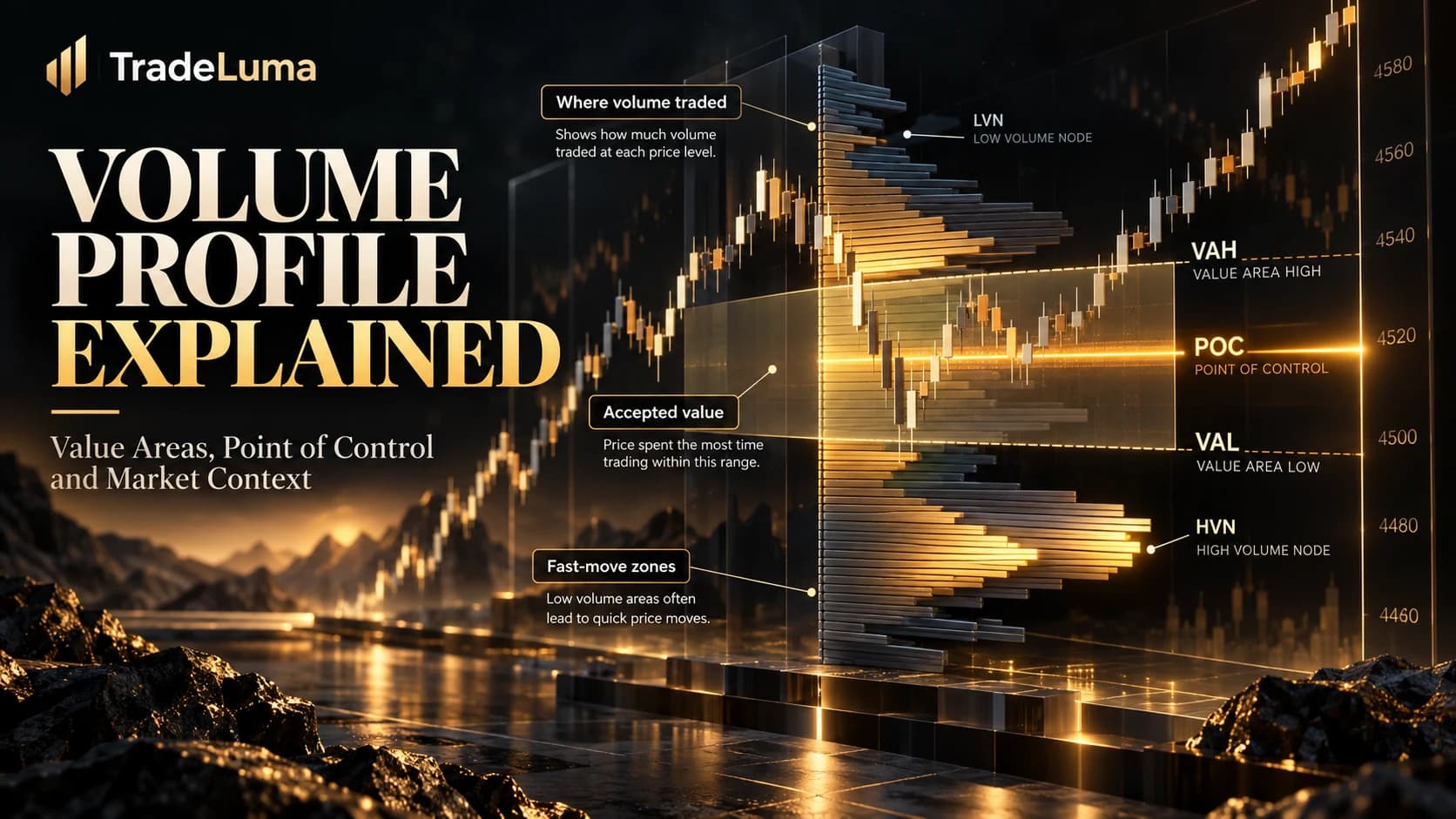 Volume Profile Explained: Value Areas, Point of Control and Market Context — Map where the market accepted and rejected price by traded volume.