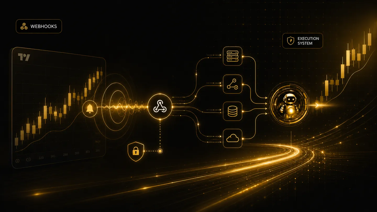 TradingView webhook trading: how alerts become controlled broker orders — How webhook messages become broker-ready instructions.