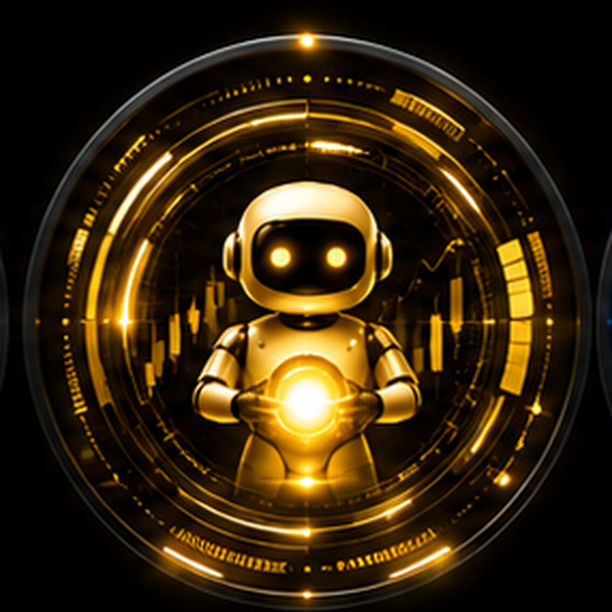 TradeLuma Gold trading automation logo with a glowing market chart